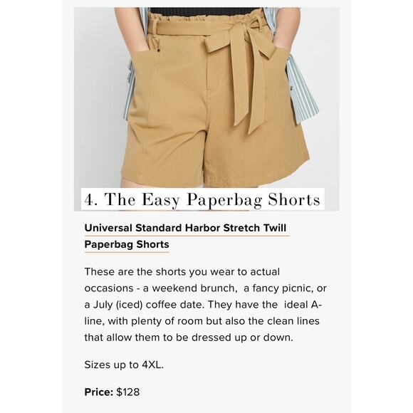 Universal Standard Tan Shorts NWT - Picture 2 of 16